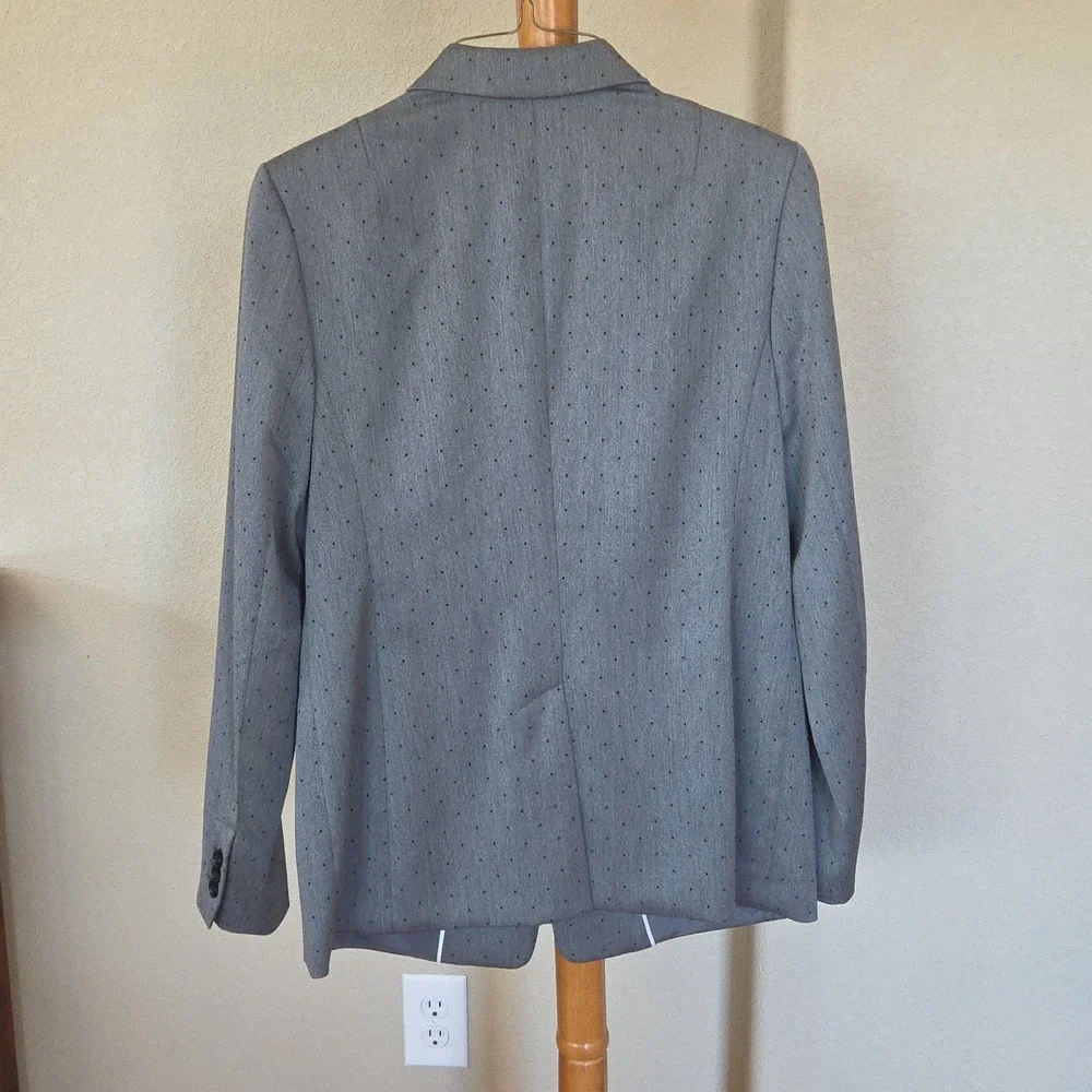 Banana Republic, Gray Blazer with Black Dots, Size 10 - Picture 3 of 6